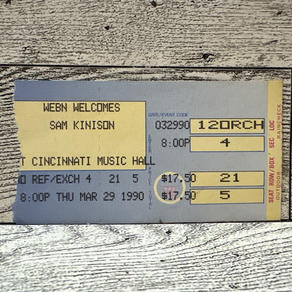 Sam Kinison Ticket Stub March 29, 1990 Cincinnati Music Hall - 5